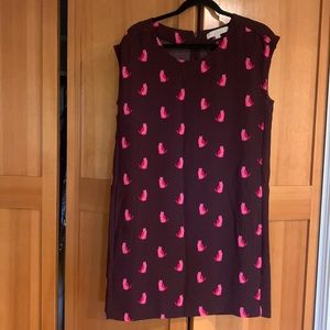 Loft cat print shift dress